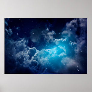 Space of night sky with cloud and starssky,night,b poster
