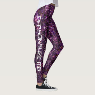 Space Opera Purple Galaxy Glitter CUSTOM Leggings