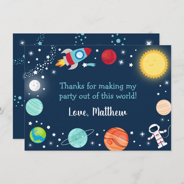 Space Out Of This World Birthday Thank You (Front/Back)
