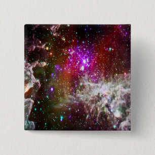 Space - Pacman Nebula 15 Cm Square Badge