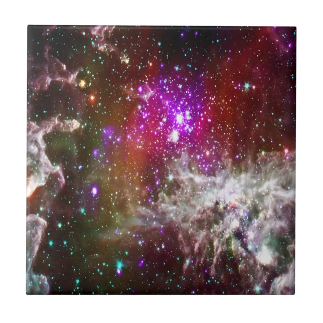 Space - Pacman Nebula Ceramic Tile (Front)