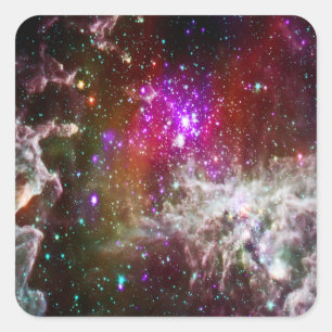 Space - Pacman Nebula Square Sticker