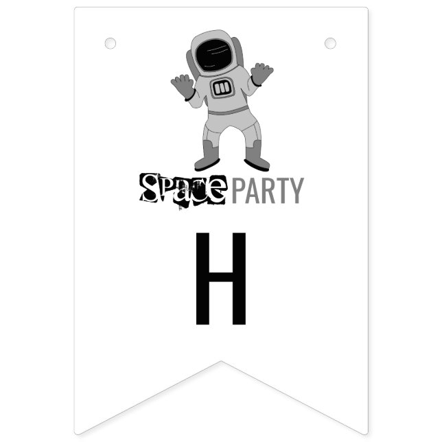 Space Party Astronaut, Birthday Bunting (Second Flag)