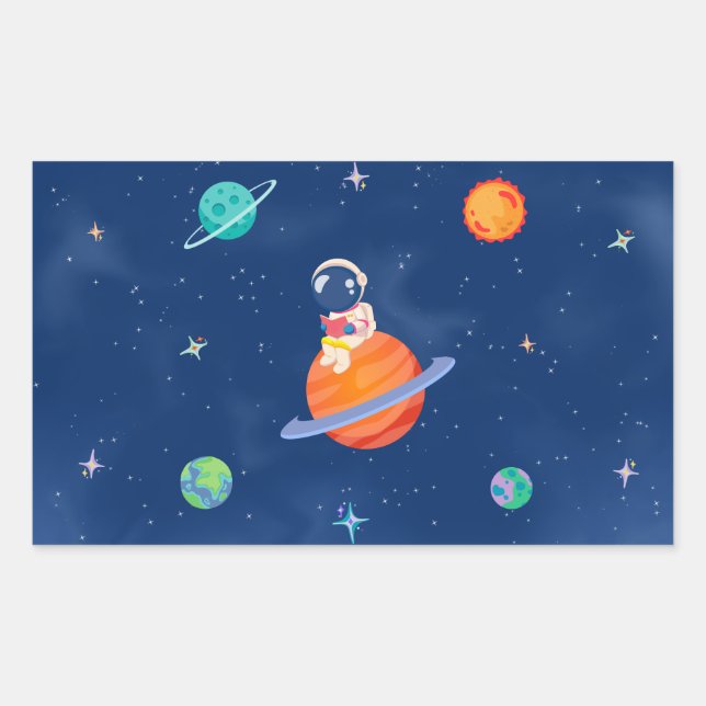Space Party Collection! Rectangular Sticker (Front)