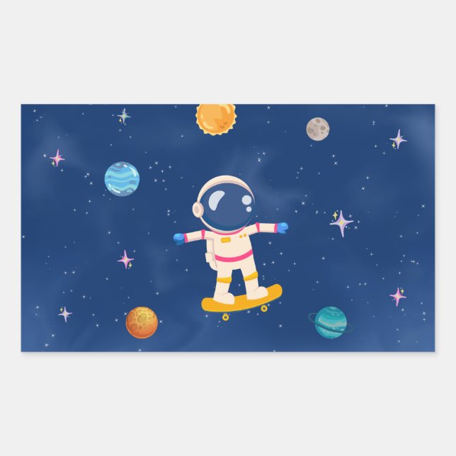 Space Party Collection! Rectangular Sticker (Front)