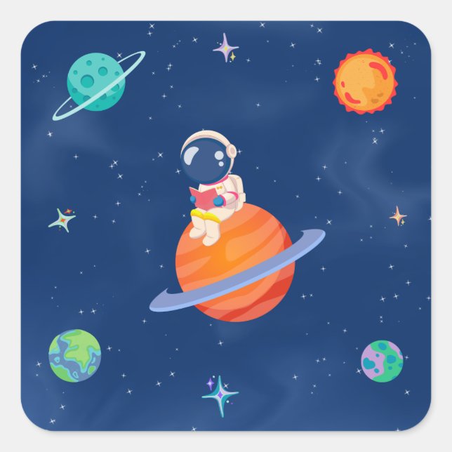 Space Party Collection! Square Sticker (Front)
