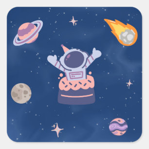 Space Party Collection! Square Sticker