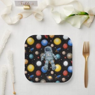 Space Party Paper Plate