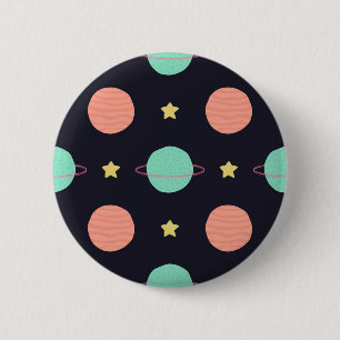 Space pattern 6 cm round badge