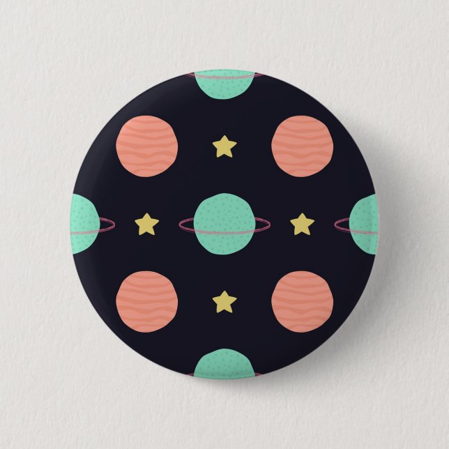 Space pattern 6 cm round badge (Front)