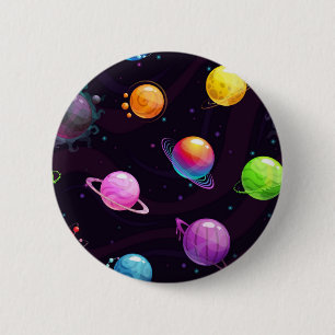 Space pattern 6 cm round badge