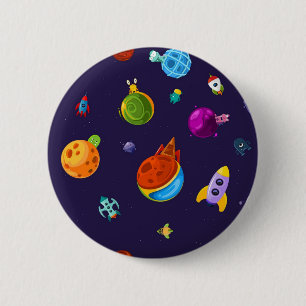 Space pattern 6 cm round badge