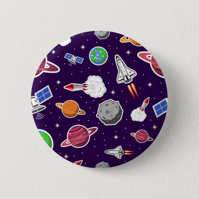 Space pattern 6 cm round badge (Front)