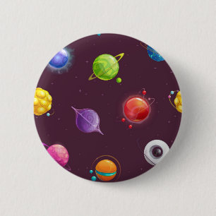 Space pattern 6 cm round badge