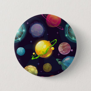 Space pattern 6 cm round badge