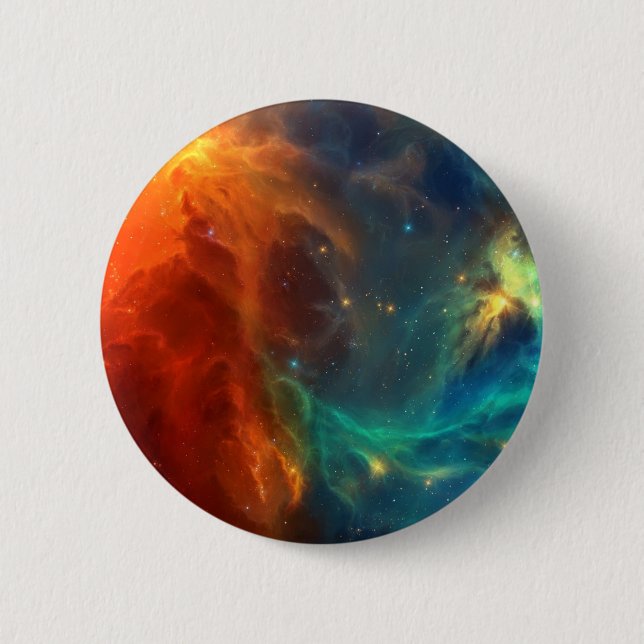 Space pattern 6 cm round badge (Front)