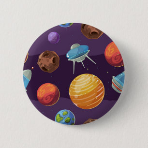 Space pattern 6 cm round badge