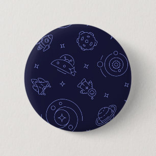 Space pattern 6 cm round badge