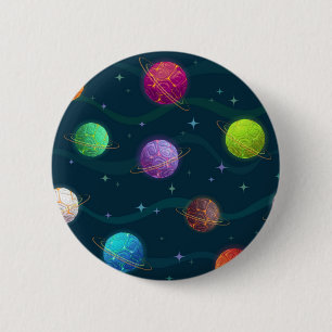 Space pattern 6 cm round badge