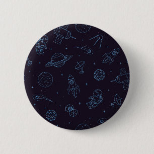 Space pattern 6 cm round badge