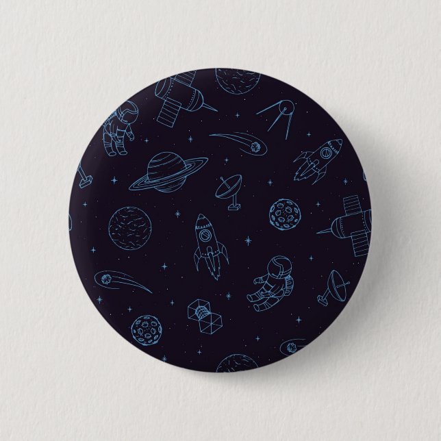 Space pattern 6 cm round badge (Front)