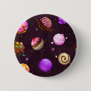 Space pattern 6 cm round badge
