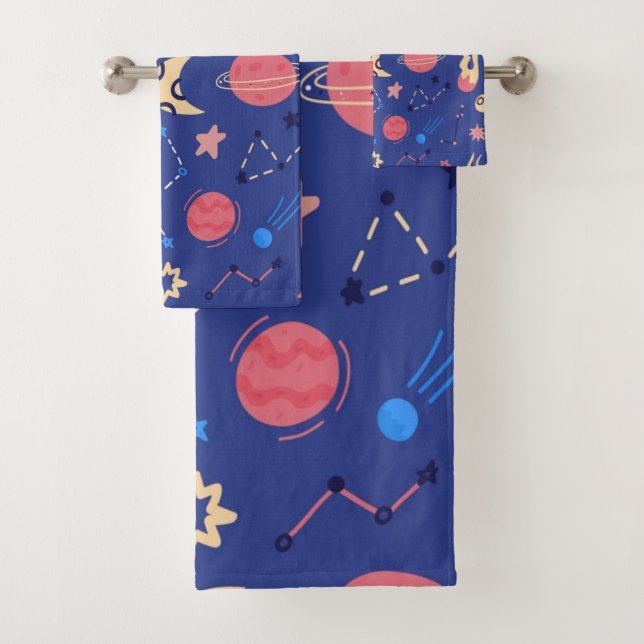 Space pattern bath towel set (Insitu)