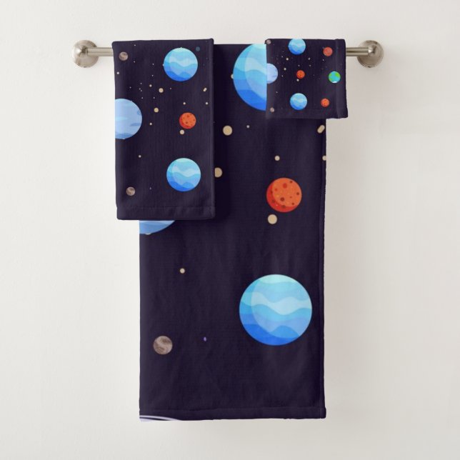 Space pattern bath towel set (Insitu)