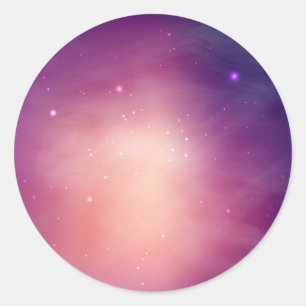 Space pattern classic round sticker