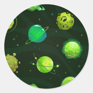 Space pattern classic round sticker