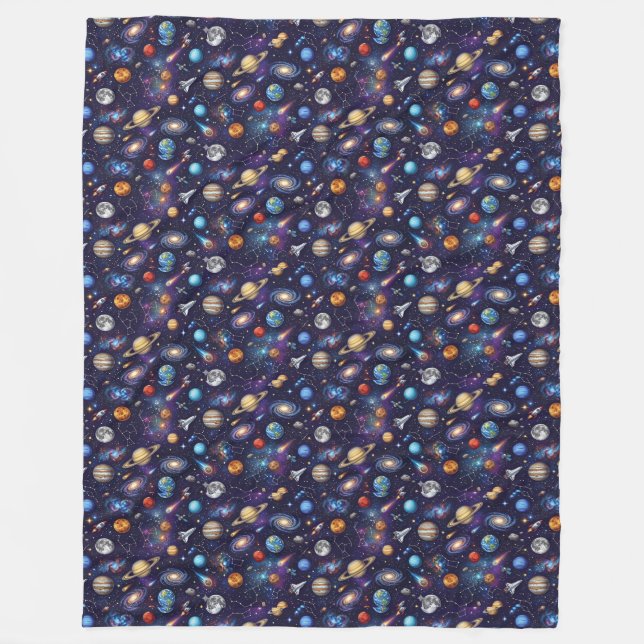 Space Pattern  Fleece Blanket (Front)