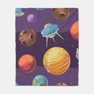 Space pattern fleece blanket