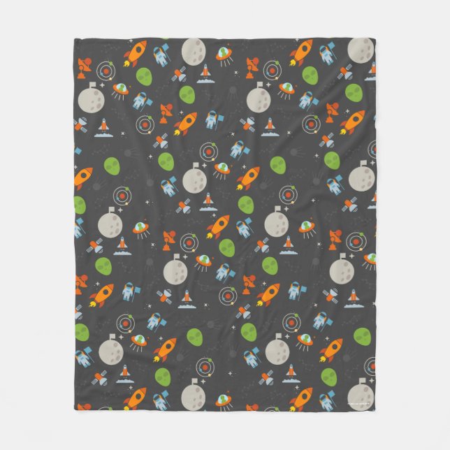 Space Pattern Fleece Blanket (Front)