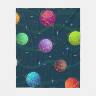 Space pattern fleece blanket