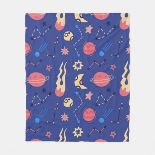 Space pattern fleece blanket