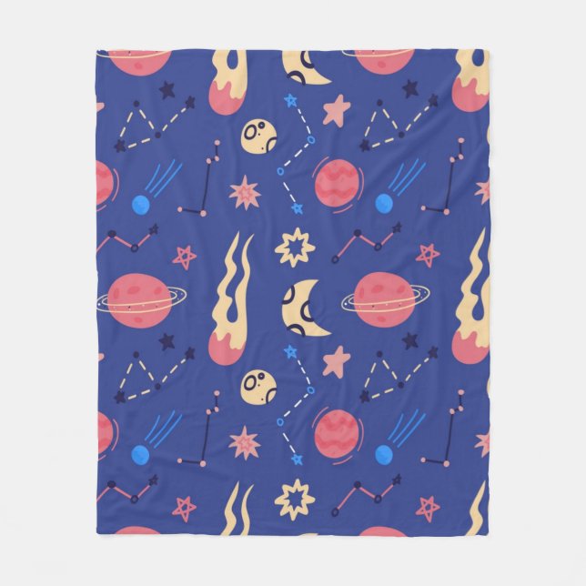 Space pattern fleece blanket (Front)