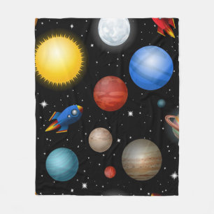 Space pattern fleece blanket