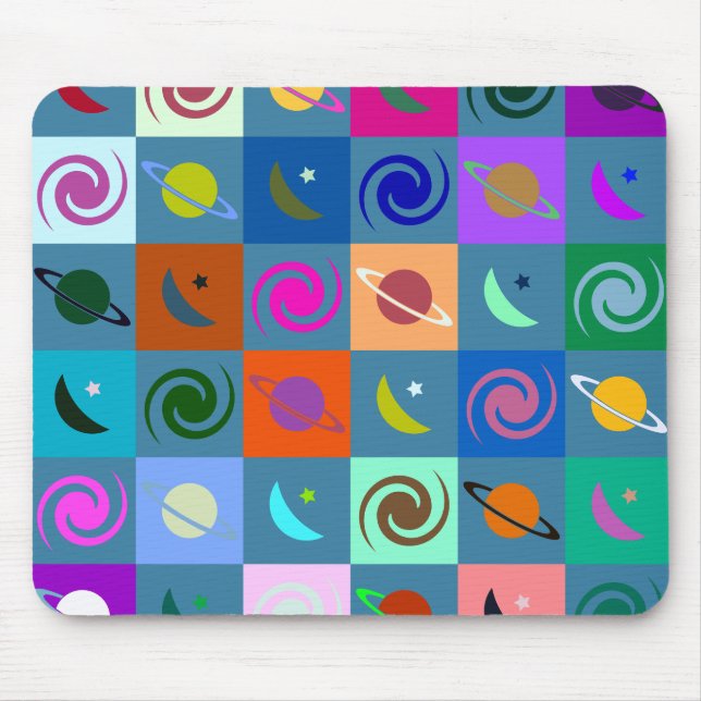 Space pattern for kids mouse pad (Front)