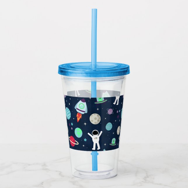 Space Pattern illustration Acrylic Tumbler (Front)