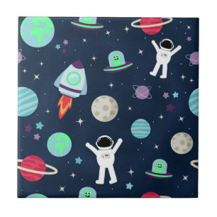 Space Pattern illustration Ceramic Tile