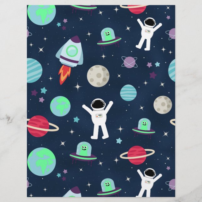 Space Pattern illustration Custom Letterhead (Front)