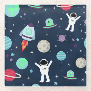 Space Pattern illustration Glass Coaster