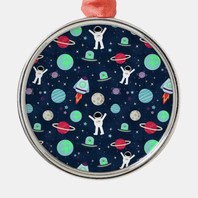 Space Pattern illustration Metal Ornament (Front)