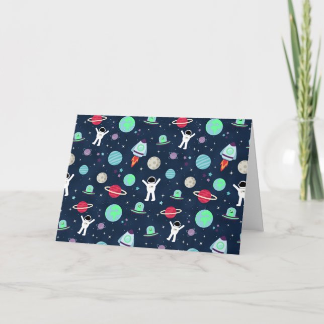 Space Pattern illustration Note Card (Front)