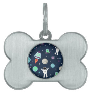 Space Pattern illustration Pet ID Tag