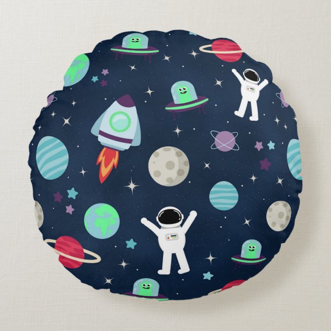 Space Pattern illustration Round Cushion (Front)