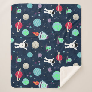 Space Pattern illustration Sherpa Blanket
