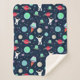 Space Pattern illustration Sherpa Blanket