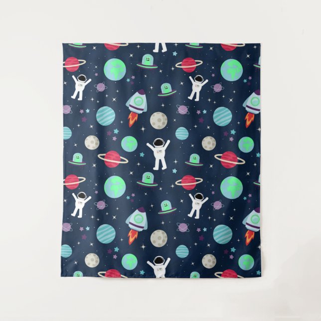 Space Pattern illustration Tapestry (Front)