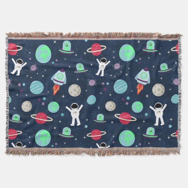 Space Pattern illustration Throw Blanket (Front)